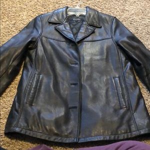 Black leather coat